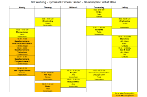 Mehr über den Artikel erfahren Gymnastik Fitness Tanzen – Stundenplan Herbst 2024